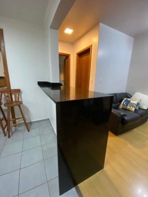 Bancada com descida de pé no granito preto São Gabriel Bancada com descida de pé no granito preto São Gabriel