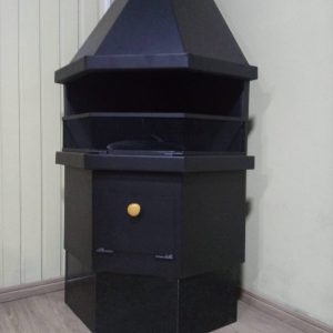 Suporte em granito Preto São Gabriel para a lareira